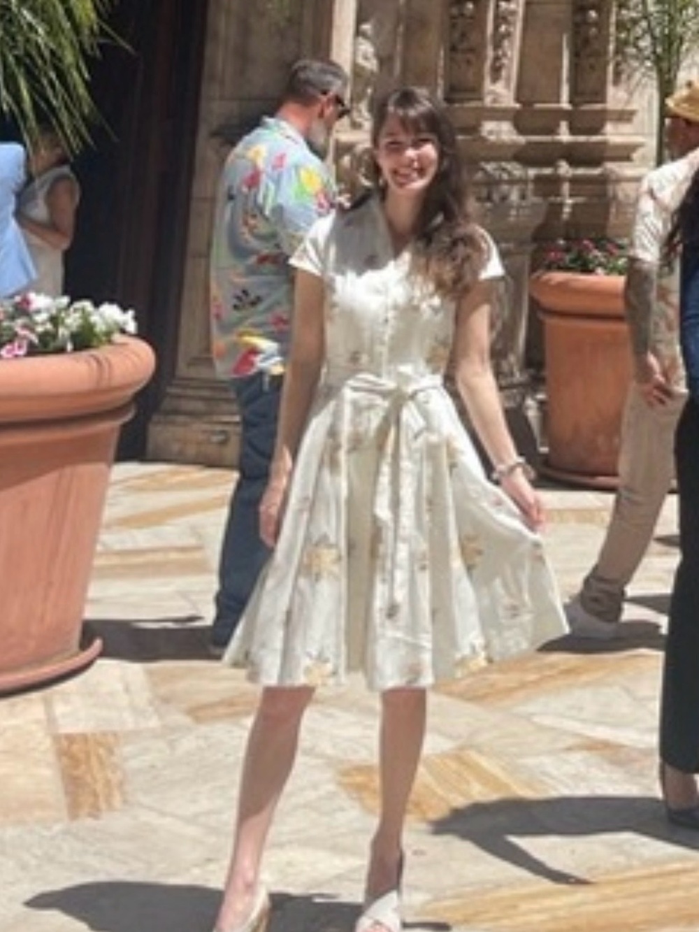 Brooks Brothers pastel Floral Button-Front Fit & Flare Midi Dress